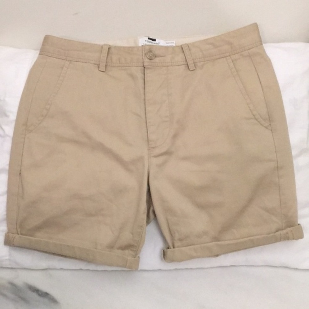 Topman Men's Tan Chino Shorts Size 32